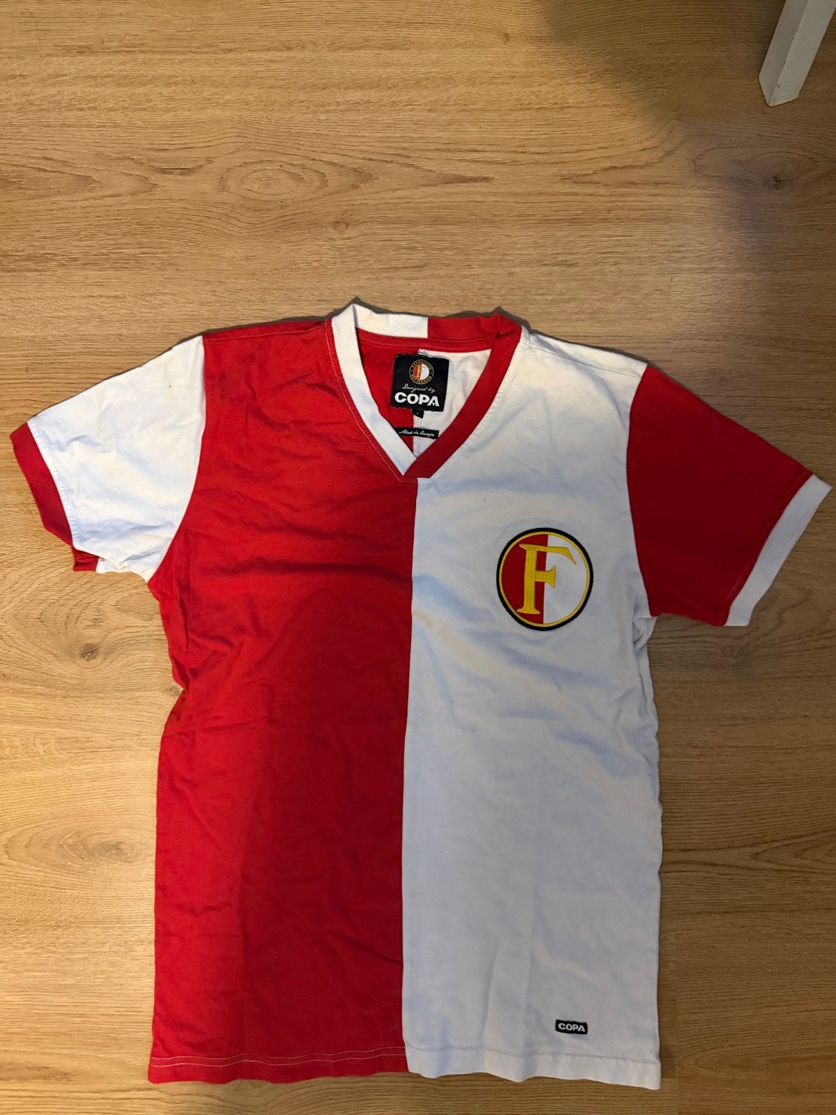 Feyenoord COPA retro shirt rood/wit, Ophalen of Verzenden, Gedragen, Maat 46 (S) of kleiner, Rood