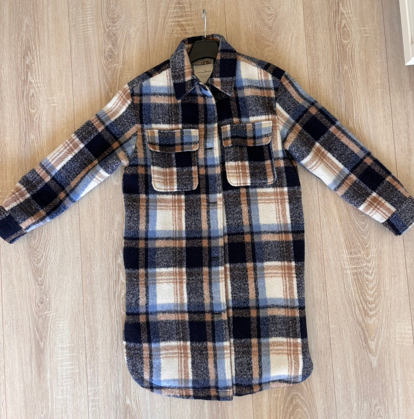 Tom Tailor Jas Lang Overshirt maat M, Kleding | Dames, Jassen | Winter, Ophalen of Verzenden, Zo goed als nieuw, Blauw