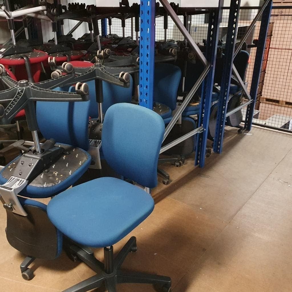 10x Ahrend 262 bureaustoelen kantoor stoelen met blauwe stof, Ophalen, Gebruikt, Zwart