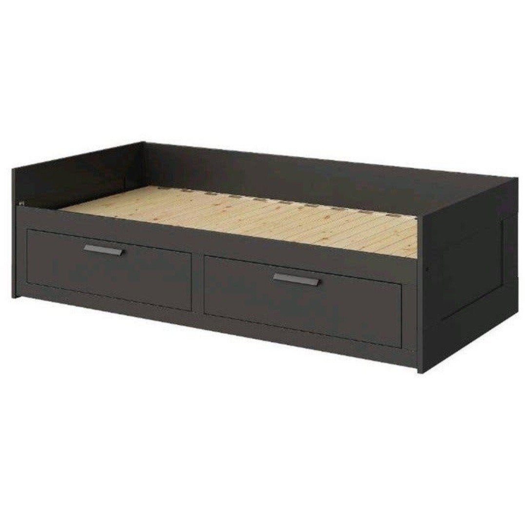 IKEA Brimnes Bedbank 2 jaar oud, Huis en Inrichting, Wit, Tweepersoons, Ophalen of Verzenden, 80 cm