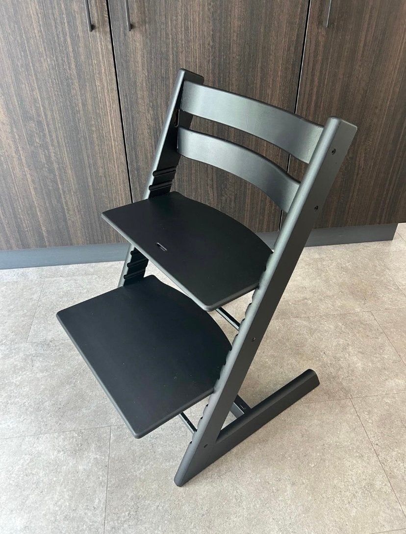 Stokke Tripp Trapp | Zwart | Nieuw model | Topstaat | 2 x, Ophalen, Zo goed als nieuw, Meegroeistoel
