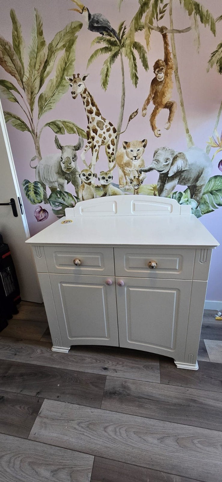 Brocante Commode - Wit met Lade en Kastruimte, Kinderen en Baby's, Kinderkamer | Commodes en Kasten, Ophalen, Gebruikt, 50 tot 70 cm
