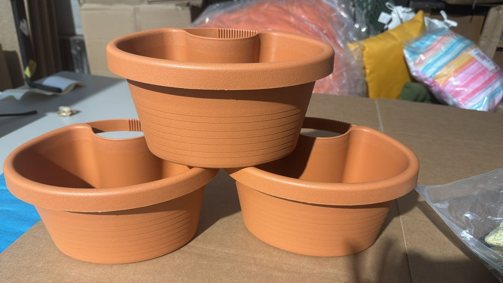 Nieuw set 3 bloempotten voor aan de regenpijp, Ophalen of Verzenden, Nieuw