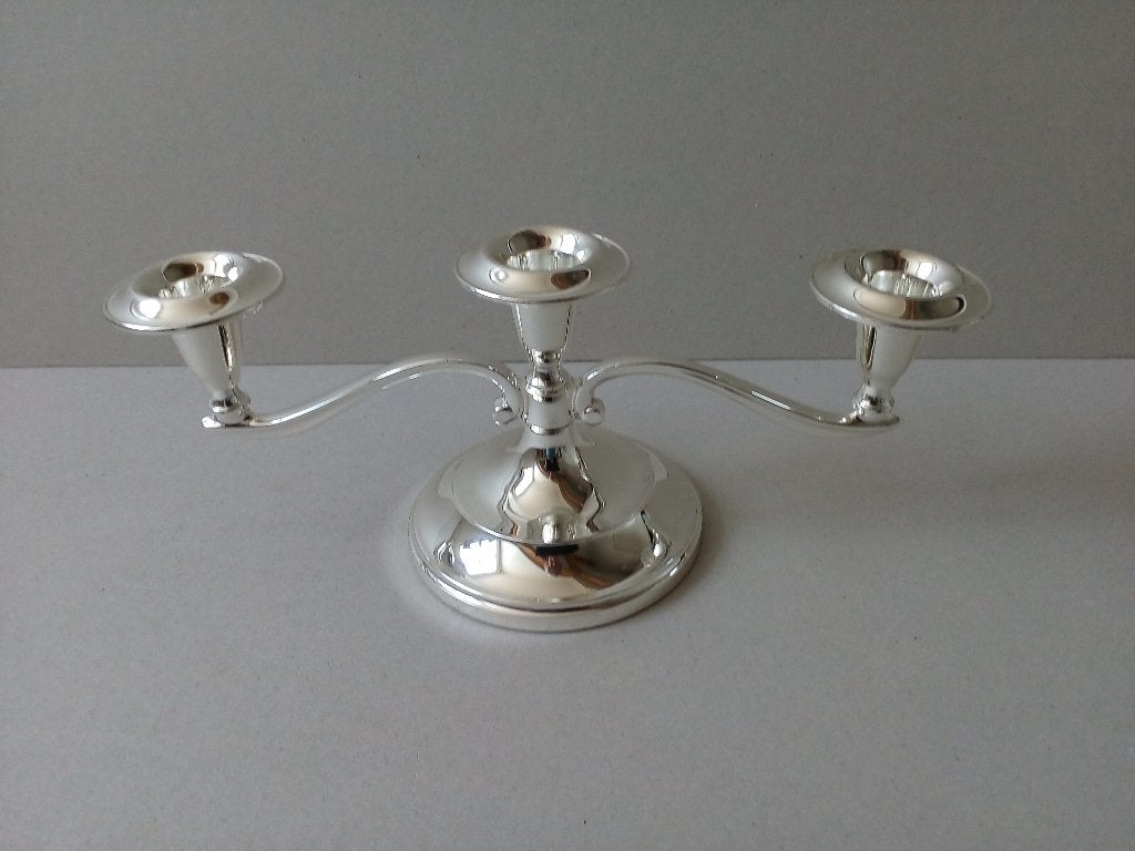 Vintage kandelaar, Engeland. Zinc SP. AE, Gebruikt, 12 cm, Overige merken, Ophalen of Verzenden