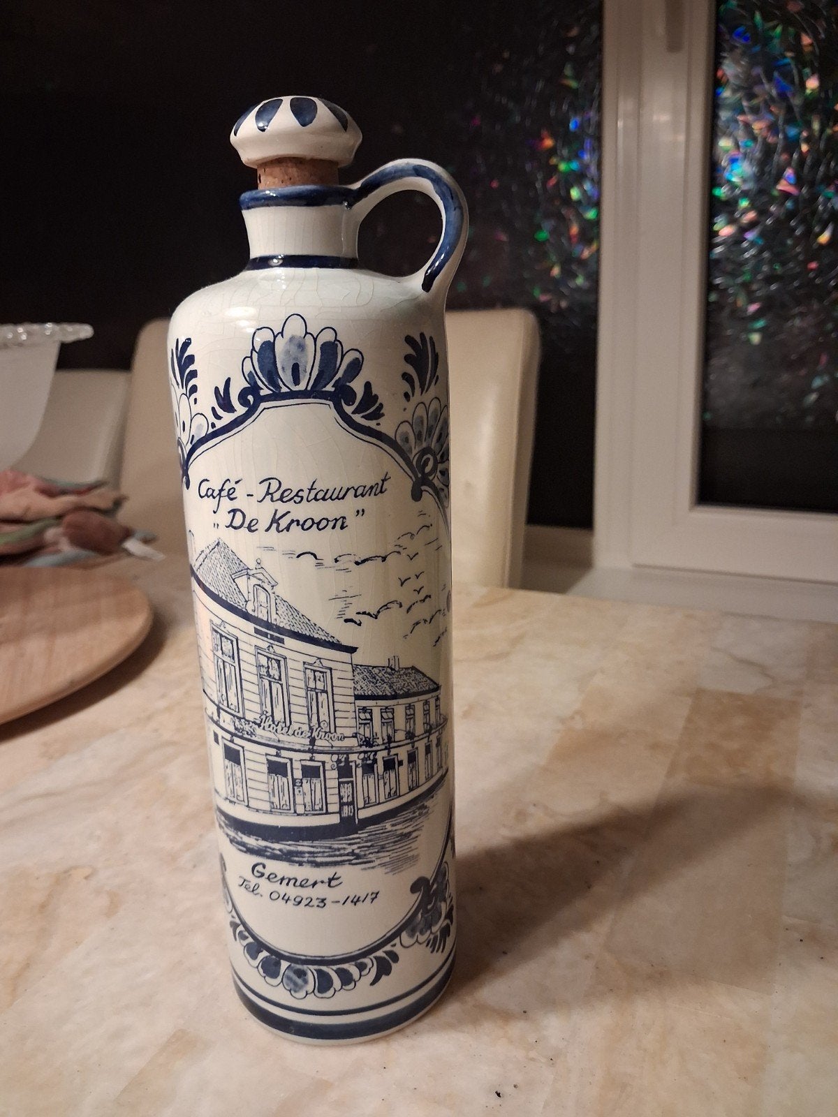 Vintage Delfts Blauwe Kruik "De Kroon" Gemert (met dop!), Ophalen of Verzenden