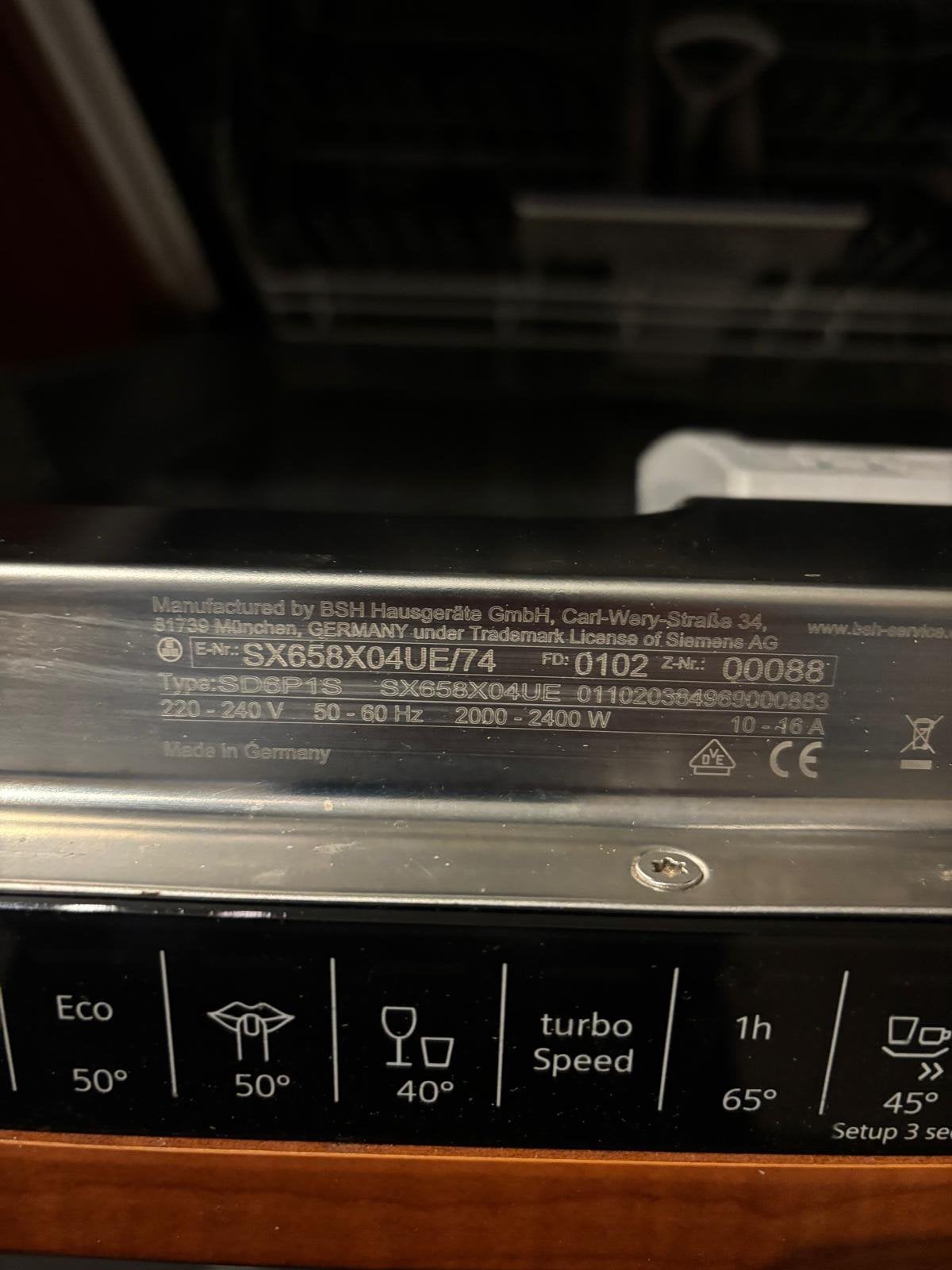 Onderbouw siemens vastwasser, Witgoed en Apparatuur, Ophalen, Gebruikt, Inbouw, 45 tot 60 cm