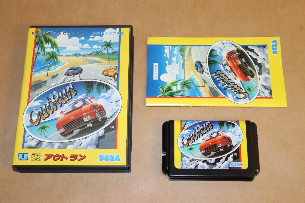 Outrun Sega Mega Drive ( Japan ), Spelcomputers en Games, 1 speler, Racen en Vliegen, Ophalen of Verzenden, Zo goed als nieuw