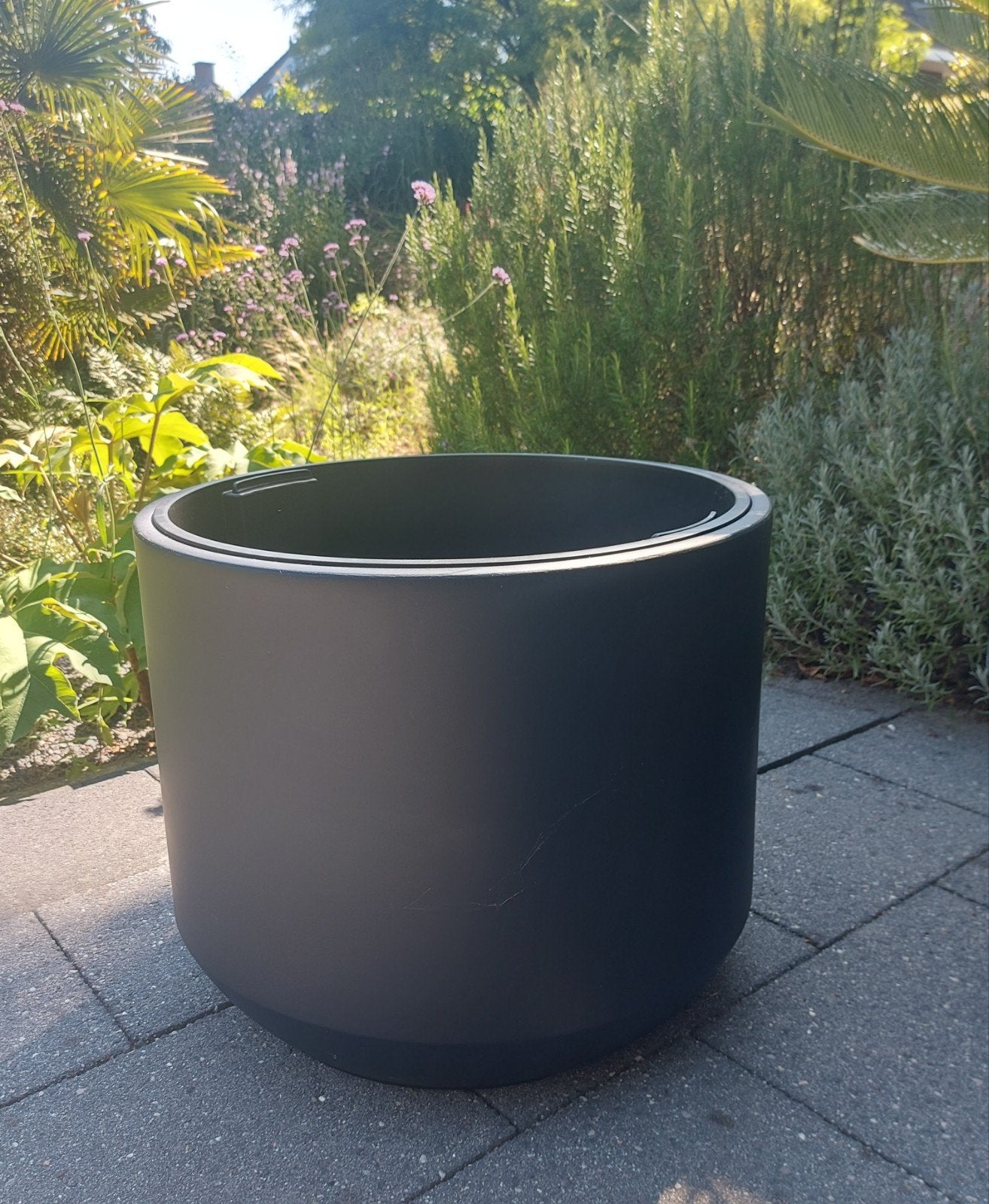 Bloempot GROOT Prosperplast NIEUW kunststof antraciet zwart, Tuin en Terras, Bloempotten, Ophalen, Kunststof, 40 cm of meer, Rond