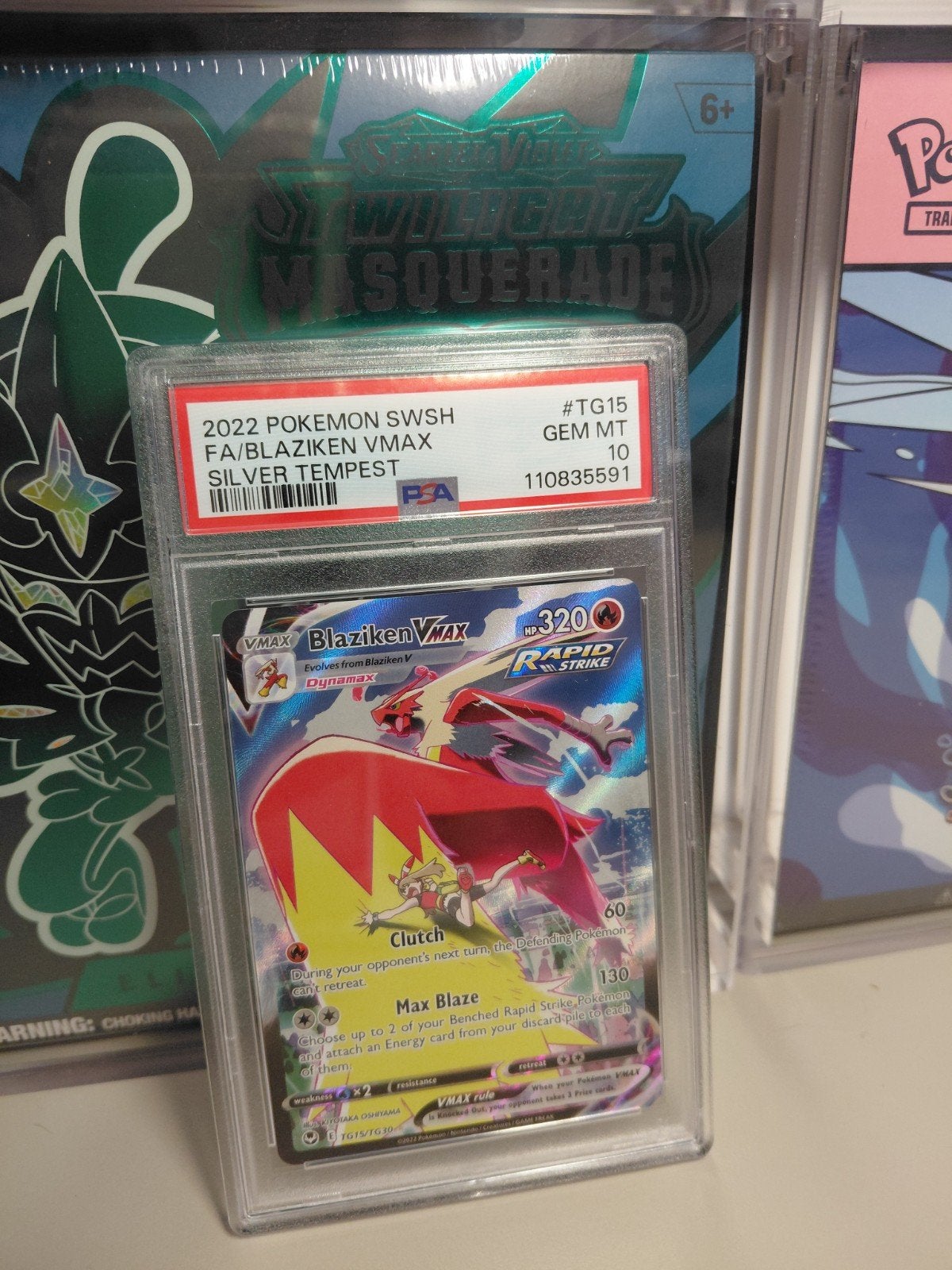 Pokémon Blaziken TG15 PSA10, Ophalen of Verzenden, Zo goed als nieuw, Losse kaart, Foil