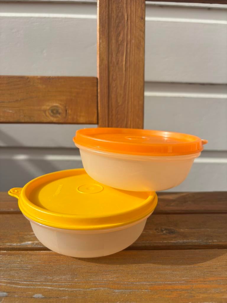 2x Tupperware kommetje / bakje / schaaltje 300 ML | per stuk, Ophalen of Verzenden, Oranje, Bak of Kom