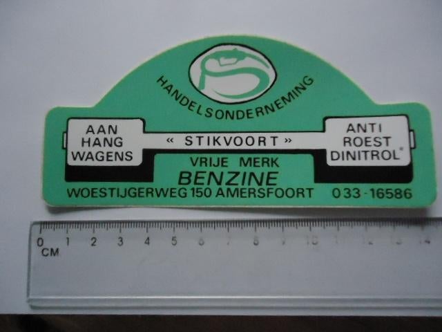 sticker oud Amersfoort STIKVOORT aanhangwagen tankstation, Verzenden, Zo goed als nieuw, Bedrijf of Vereniging