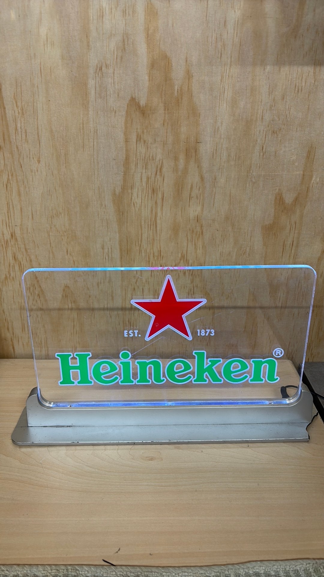Heineken lichtreclame, Verzamelen, Ophalen of Verzenden, Gebruikt, Reclamebord, Plaat of Schild, Heineken