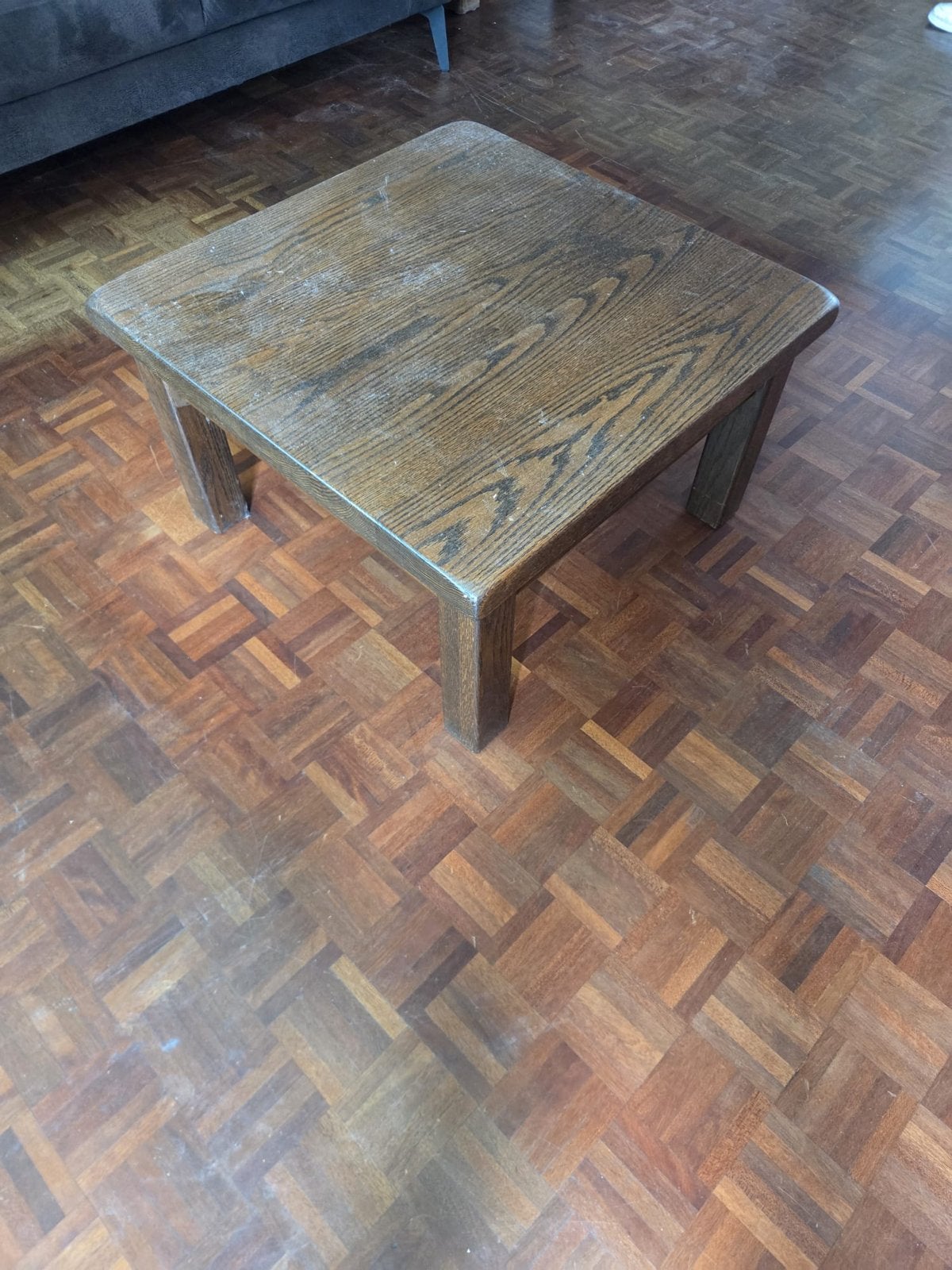 Houten salontafel 70x70 cm 40 hoog, Ophalen, Gebruikt, Vierkant, 50 tot 100 cm