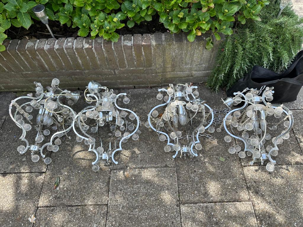 4 dezelfde luxe kristallen kroonluchters, Ophalen of Verzenden, Zo goed als nieuw