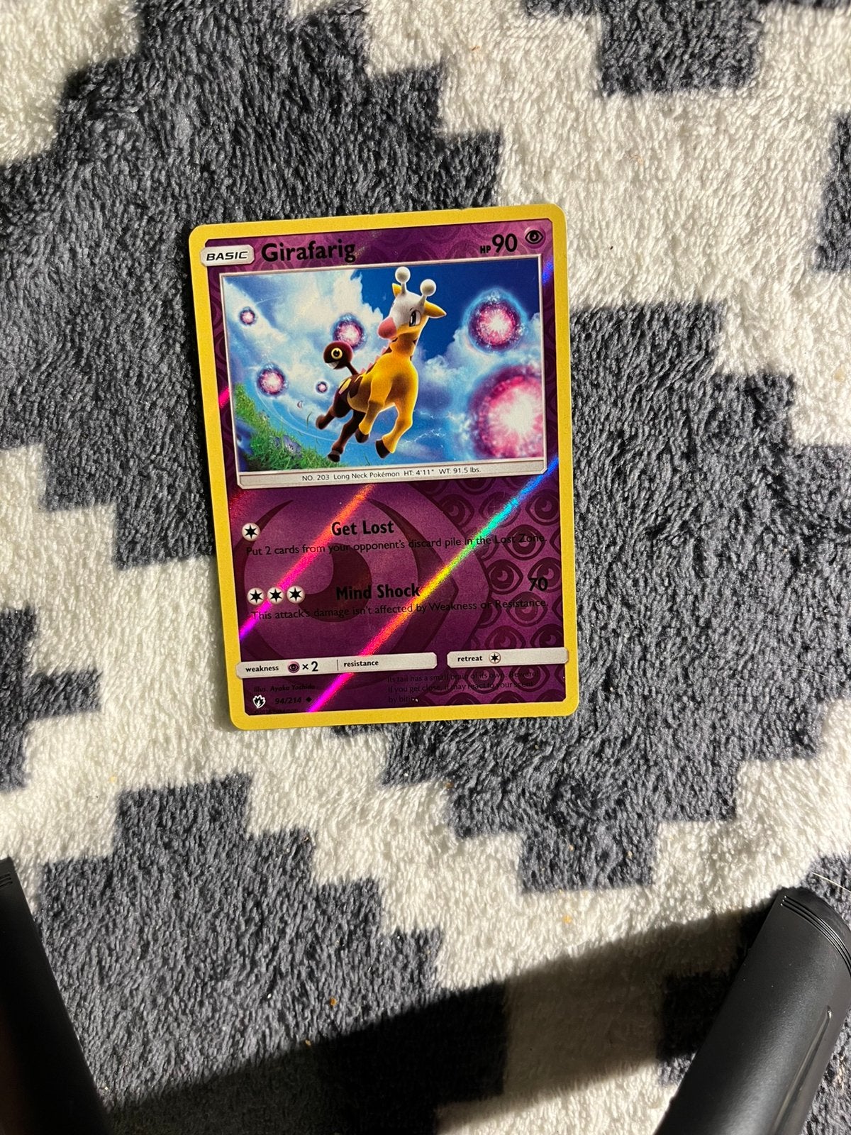 Holo Pokémon kaart Girafarig 94/214 - Goede staat, Ophalen of Verzenden, Zo goed als nieuw, Losse kaart, Foil