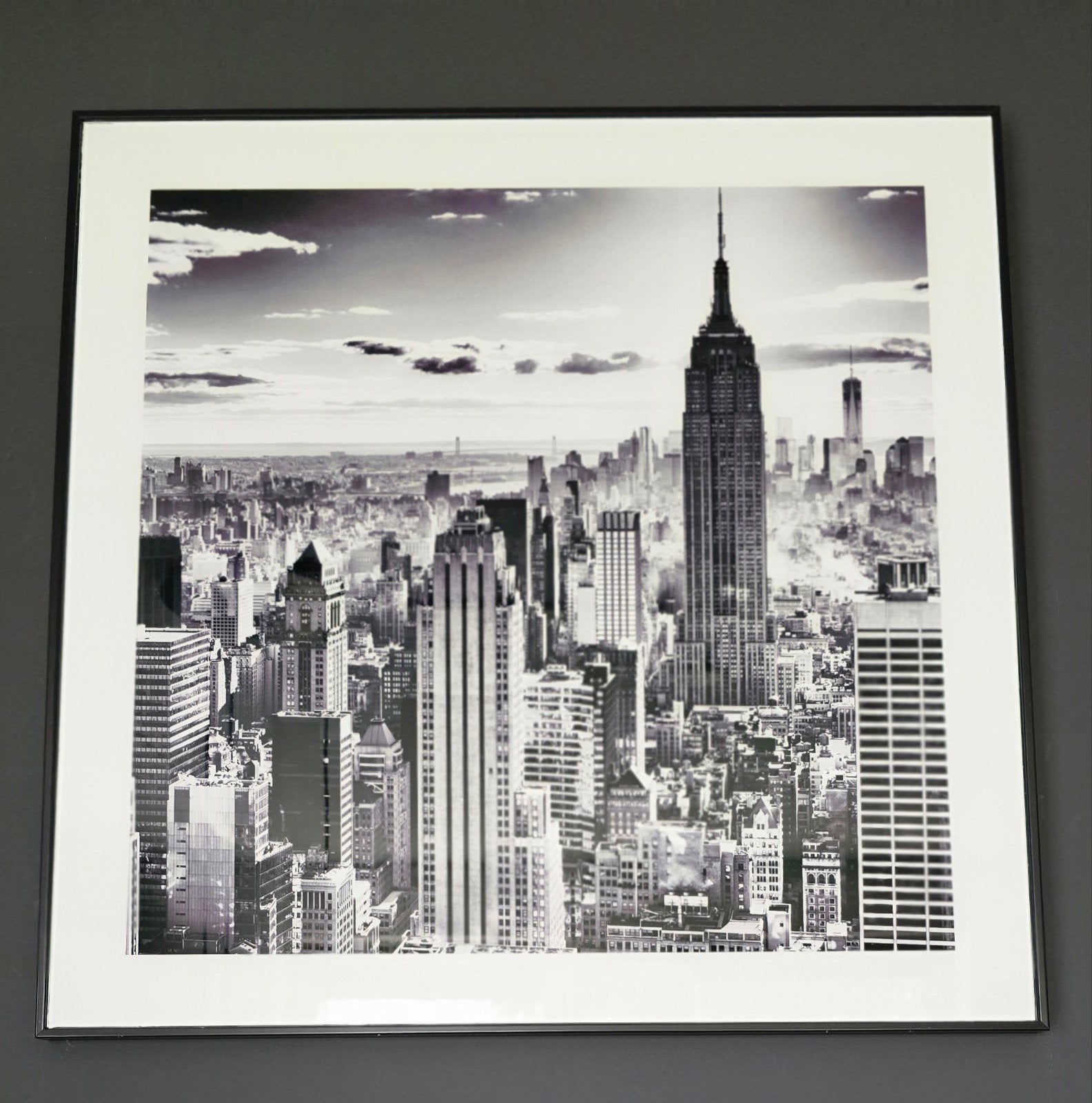 Set van 3 fotolijsten met stadsgezichten (57x57cm), Ophalen, 50 – 75, Zo goed als nieuw, Foto of Poster