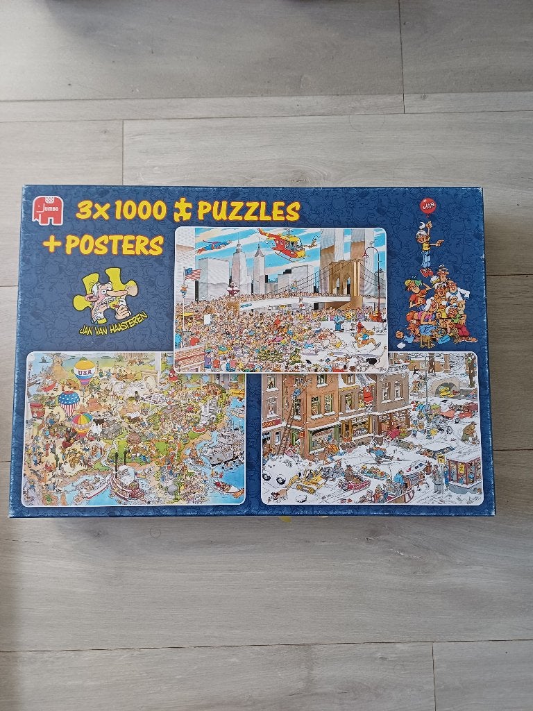 Puzzel Jan van Haasteren 3 x 1000 stukjes, Hobby en Vrije tijd, Denksport en Puzzels, Ophalen of Verzenden, 500 t/m 1500 stukjes