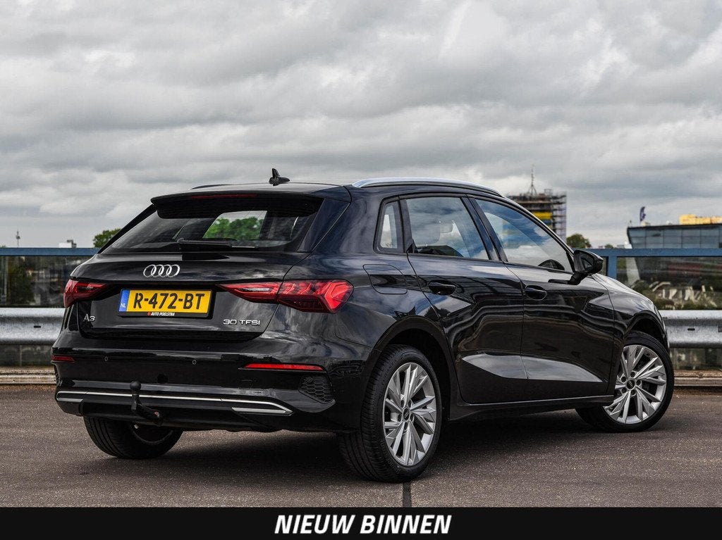 Audi A3 Sportback 30 TFSI Automaat | Trekhaak | LED | Apple, Stof, Gebruikt, Automatische klimaatregeling, Zwart
