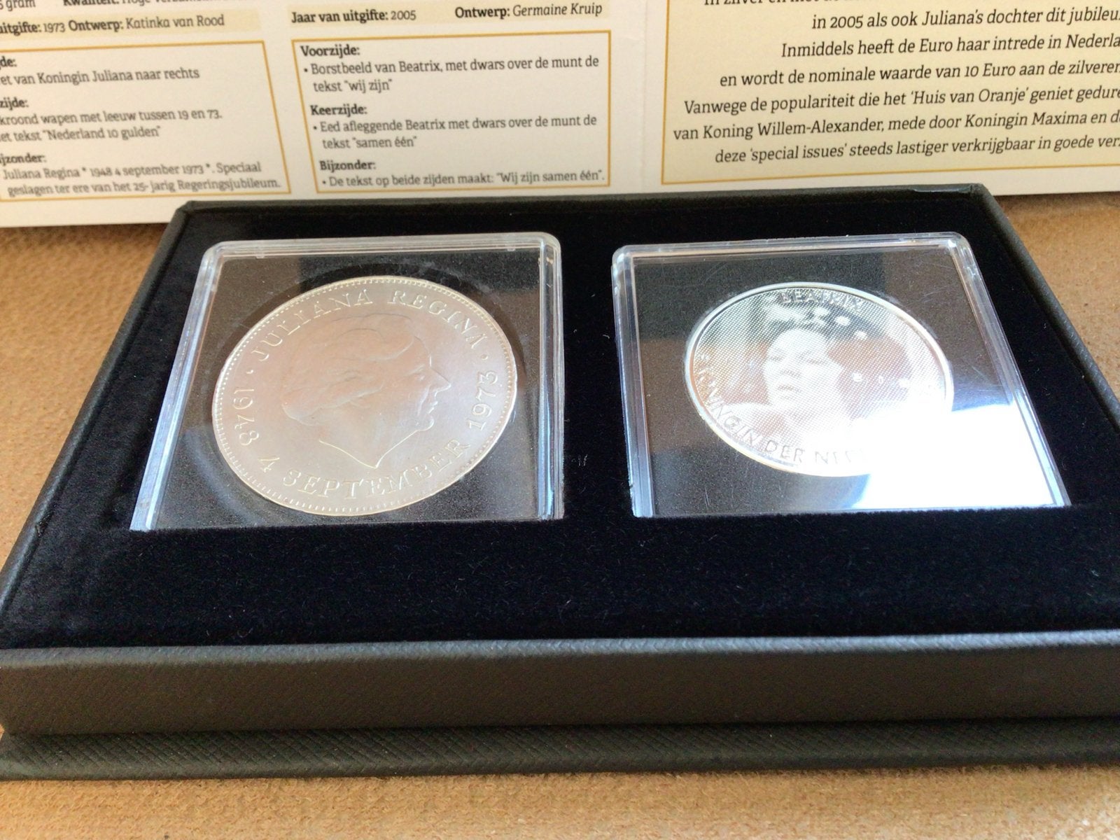 Zilveren Regeringsjubileum Muntenset Juliana & Beatrix, Koningin Juliana, Zilver, 10 gulden, Verzenden