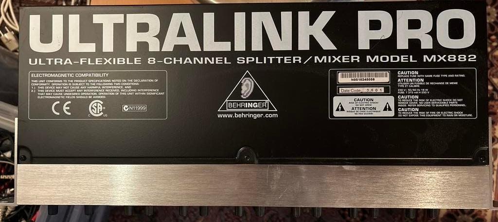 Behringer Ultralink Pro MX882 Splitter/Mixer, Ophalen of Verzenden, Gebruikt, 5 tot 10 kanalen