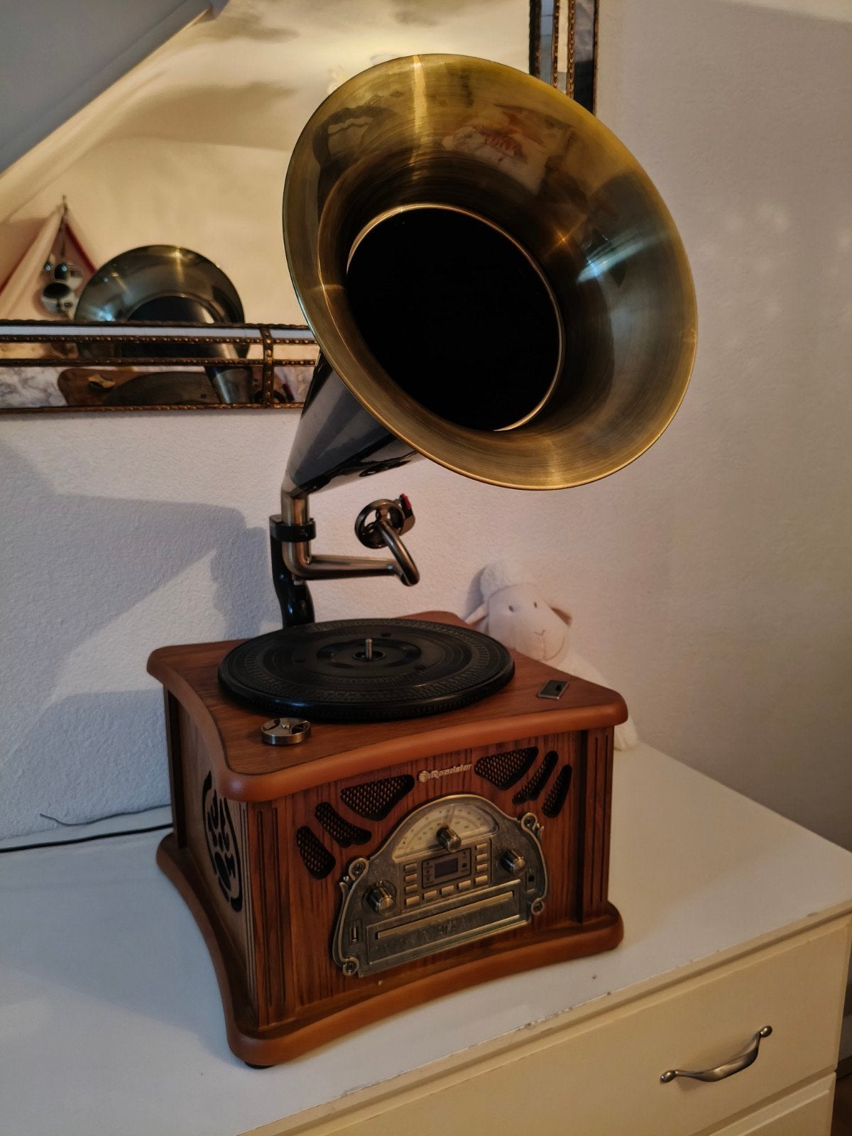 retro muzieksysteem Grammafoon, Audio, Tv en Foto, Platenspelers, Ophalen, Zo goed als nieuw, Platenspeler, Overige merken