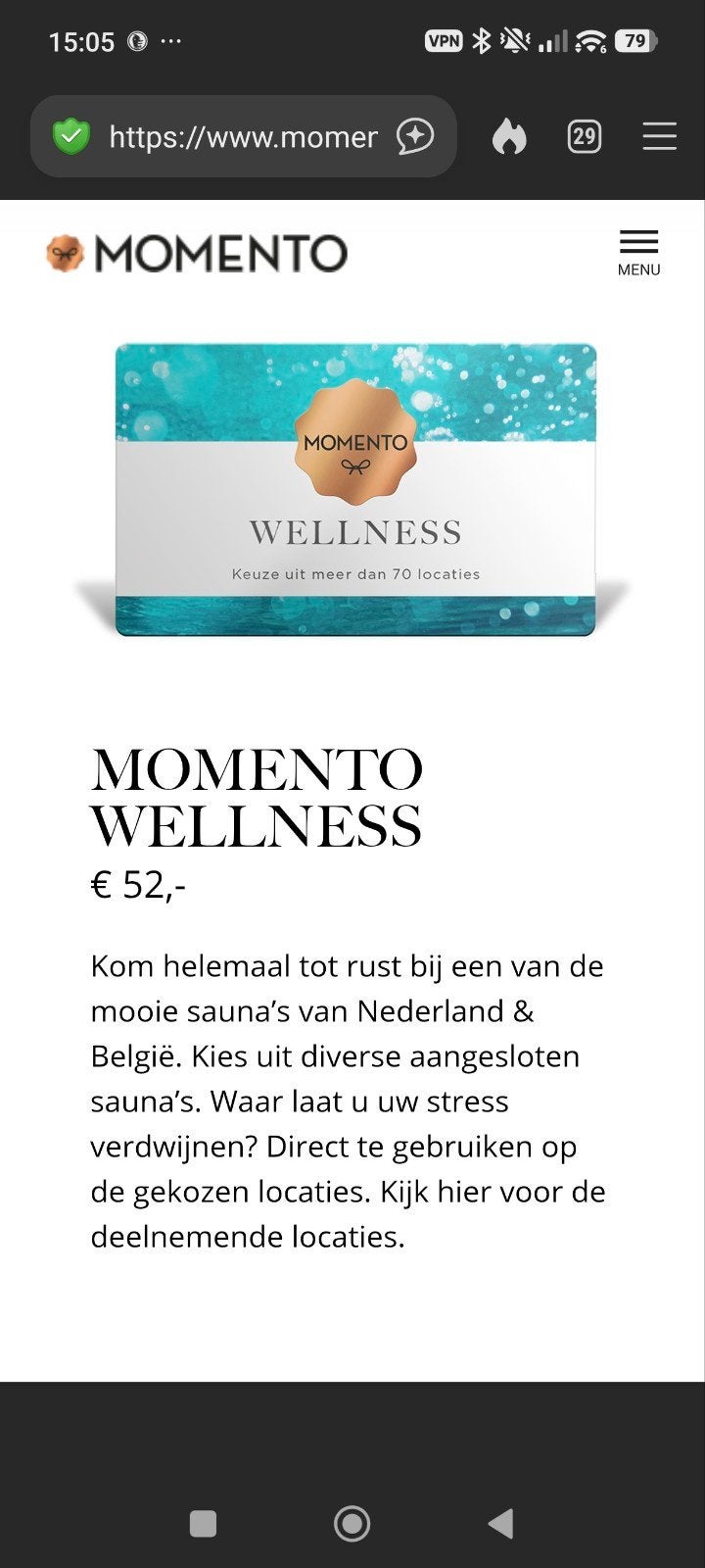 Momento sauna wellness tot 12-10-2026, Twee personen, Cadeaubon, Spa of Sauna