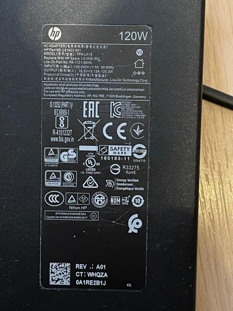 Originele HP 120W Laptop Adapter, Blue Tip (model: TPN-LA18), Computers en Software, Laptop-opladers, Ophalen, Gebruikt, HP
