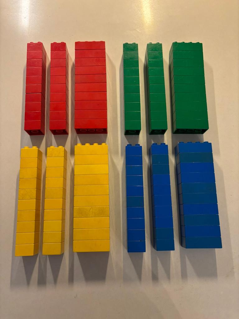 Lego duplo blokken 4 en 8 nops 120 st geel rood blauw groen!, Gebruikt, Ophalen of Verzenden, Compleet, Duplo