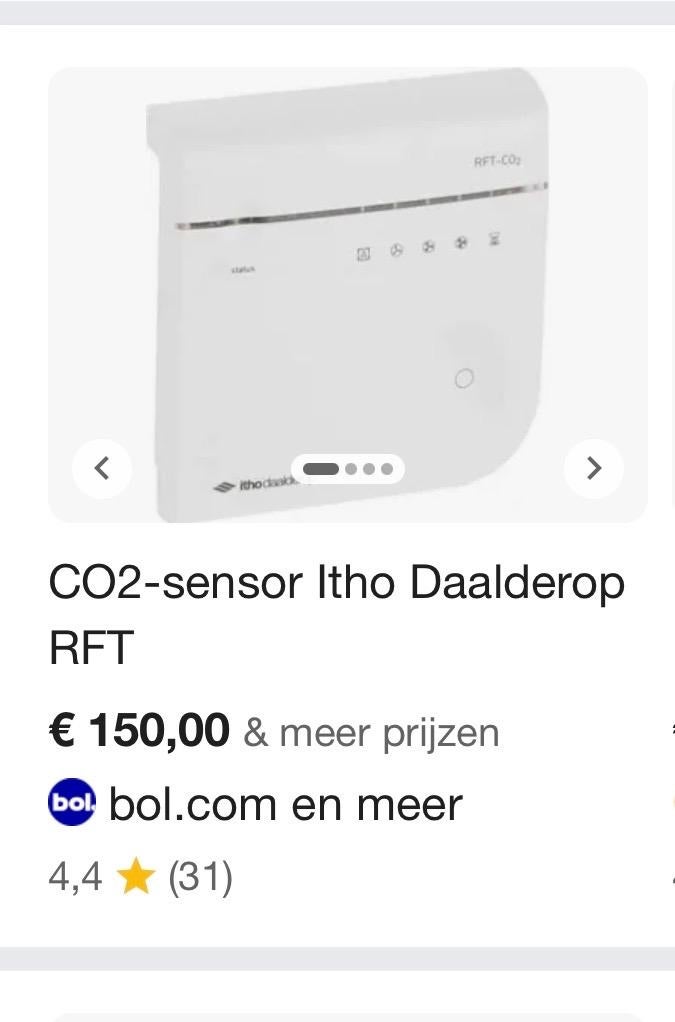 Niew! 2stuks Itho Daalderop RFT-CO2 Sensor 230V, Doe-het-zelf en Verbouw, Ventilatie en Afzuiging, Nieuw, Ventilator en Afzuiger
