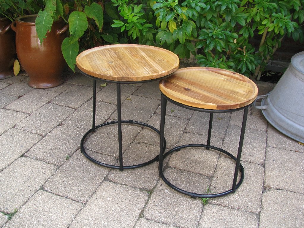 2 x bijzet tafel * 40x42 & 35x38 cm * ophalen voor € 7.50 *, Ophalen, Rond, Minder dan 55 cm, Minder dan 45 cm