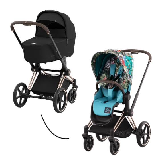 Cybex Priam 4 Rose Gold met We The Best & Sepia Black, Zo goed als nieuw, Combiwagen, Met reiswieg, Ophalen