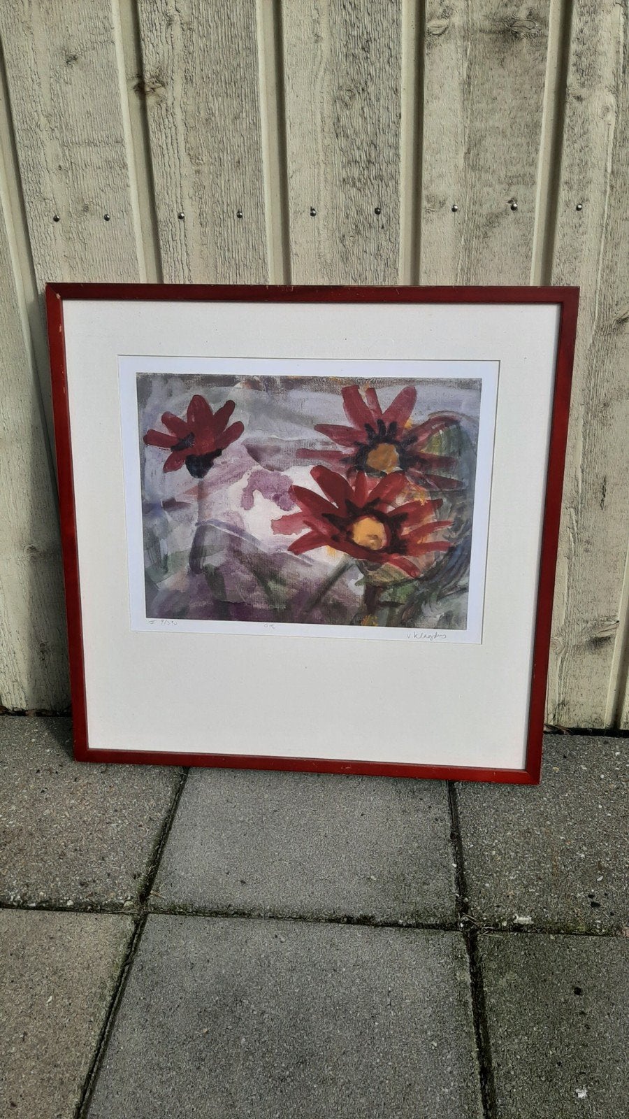 Bloemen aquarel van Viviane Klagsbrun, ingelijst, Antiek en Kunst, Ophalen