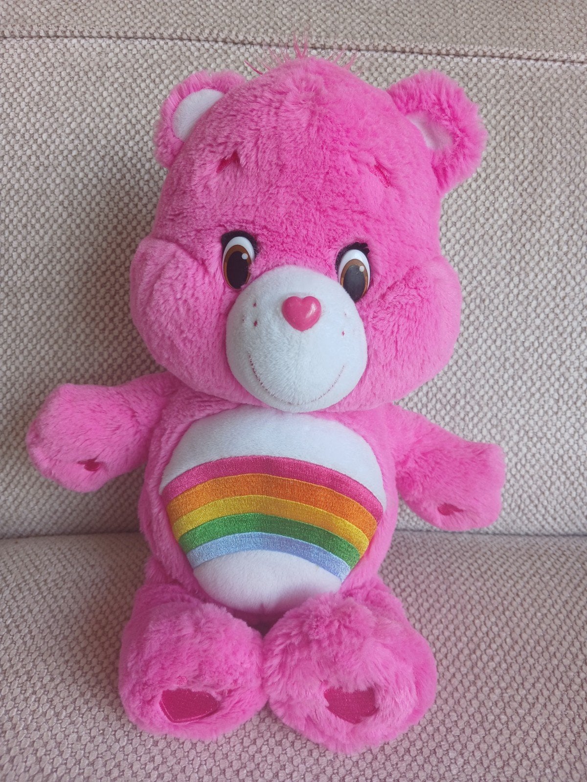 Care Bears knuffel roze met regenboog - Zo goed als nieuw, Ophalen, Overige merken, Overige karakters, Beer