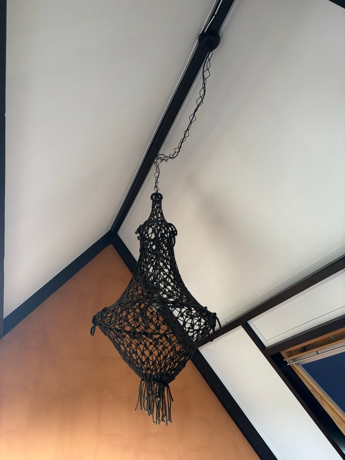 HKliving Touw Lamp, Huis en Inrichting, Lampen | Hanglampen, Ophalen, Zo goed als nieuw, Natuurlijk materiaal, E27 (groot)