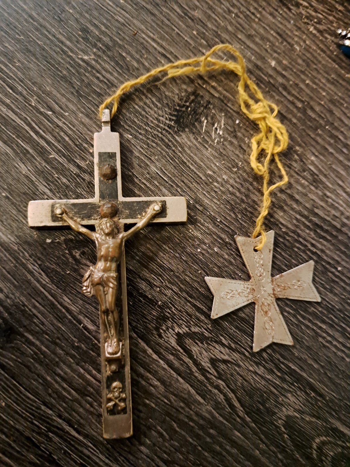 Antiek Kruisbeeld met Malta Kruis Hanger, Ophalen of Verzenden