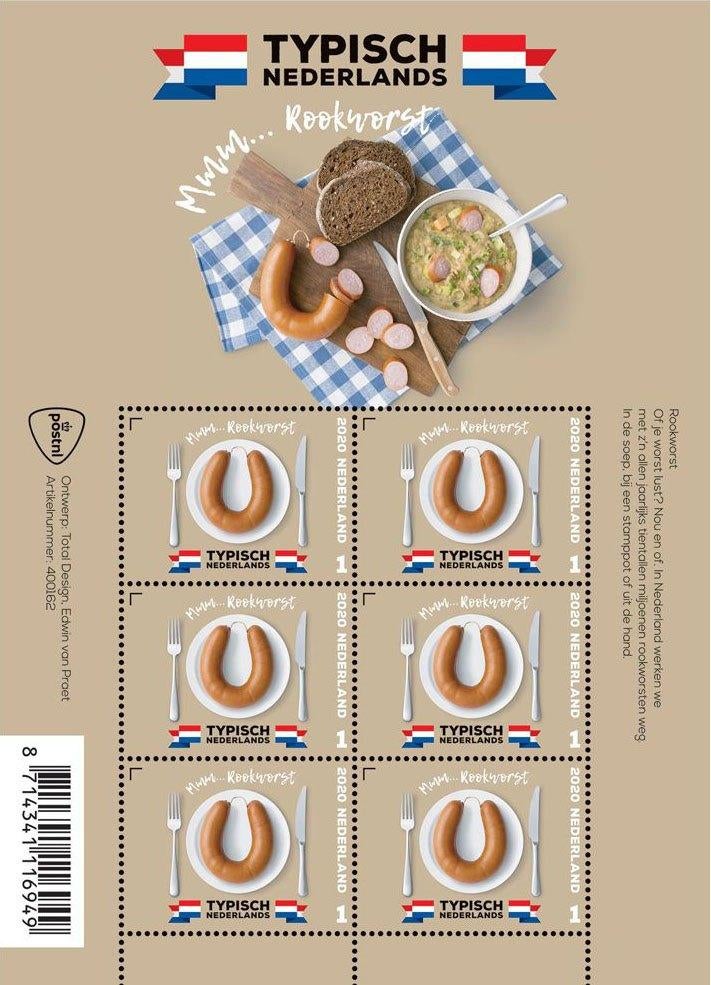 Nederland NVPH nr V3822 postfris Typisch NL Rookworst 2020, Ophalen of Verzenden, Na 1940, Postfris