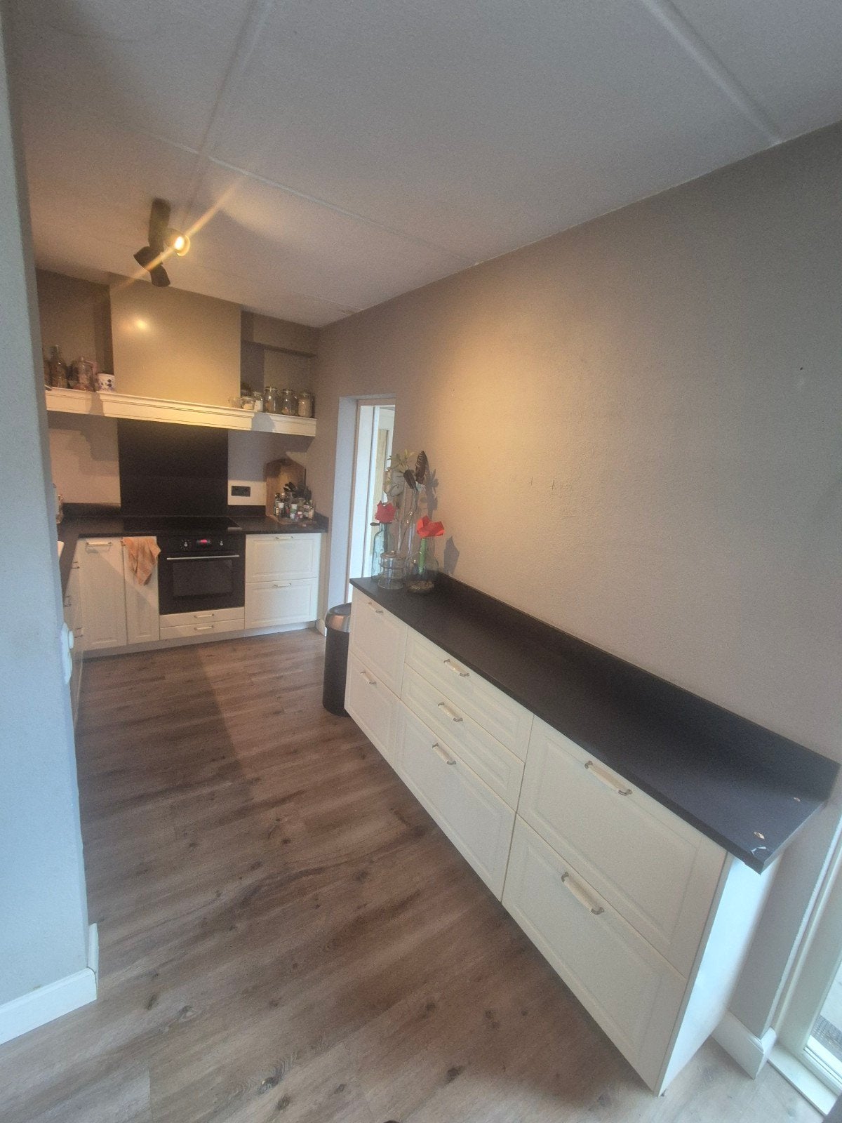 Complete keuken met inbouwapparatuur ( in Enschede), Ophalen, Gebruikt, Hoekkeuken, Kunststof
