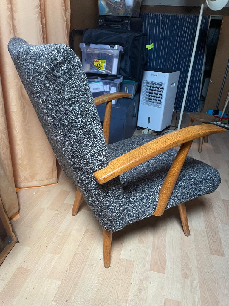 Fauteuil jaren 60, Ophalen, Gebruikt, Vintage, 75 tot 100 cm