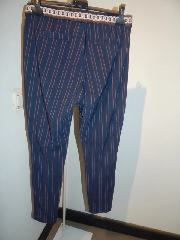 Studio Anneloes stretch broek elastische sierband L, Studio Anneloes, Maat 42/44 (L), Zo goed als nieuw, Lang