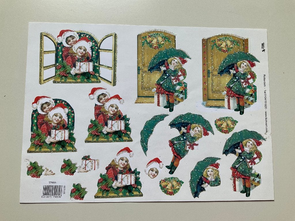 kaarten maken - stap voor stap 3D vel - kinderen kerst, Hobby en Vrije tijd, Kaarten | Zelf maken, Ophalen of Verzenden, Zo goed als nieuw