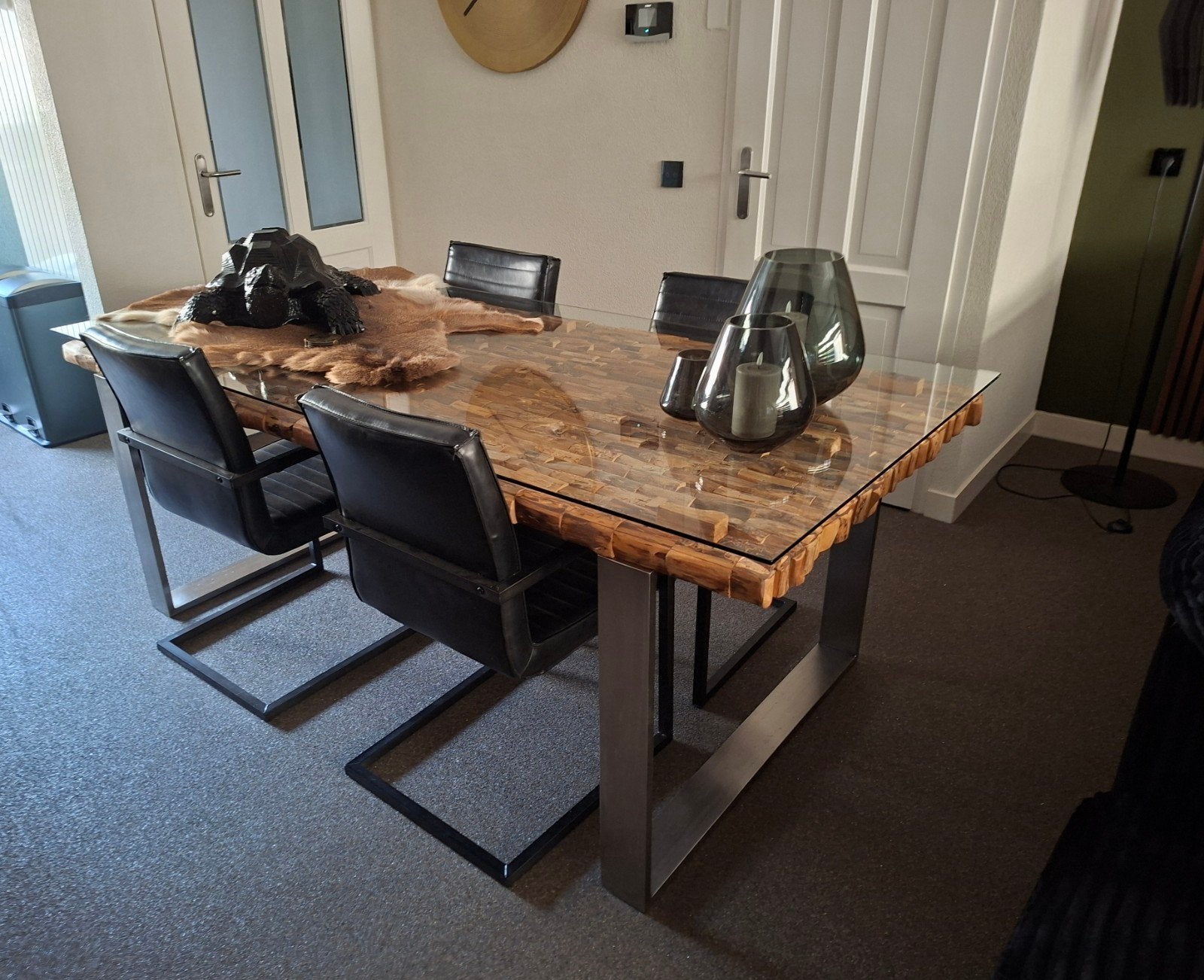 tafelset salontafel eettafel rofra driftwood, Ophalen, 200 cm of meer, 50 tot 100 cm, Zo goed als nieuw