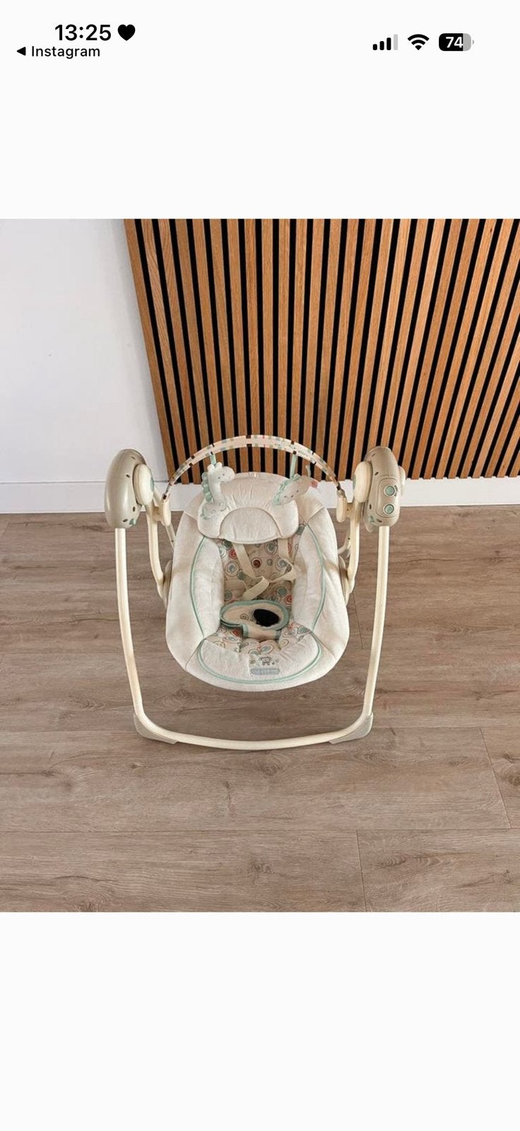 Bright Starts baby schommelstoel, Kinderen en Baby's, Wipstoeltjes, Gebruikt, Schommelstoel, Overige merken, Met gordel(s) of riempje(s)