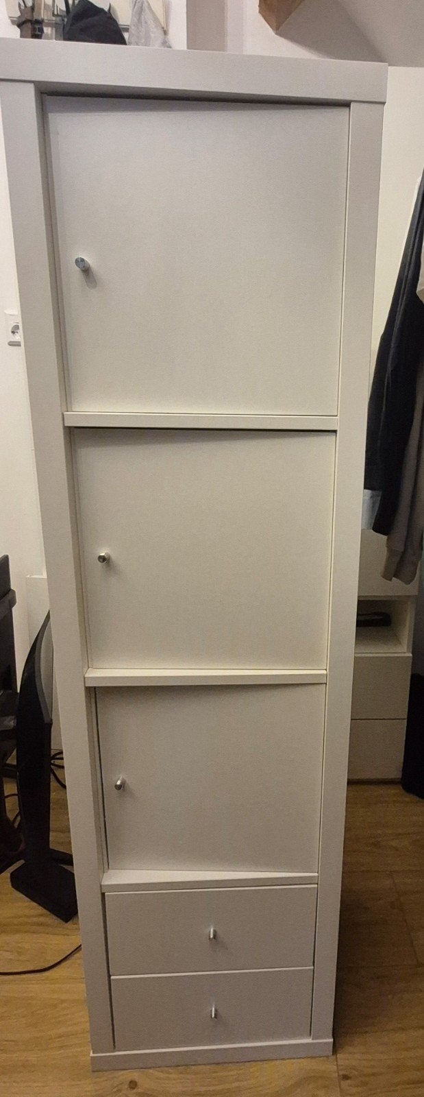 Witte IKEA KALLAX kast met lades en deuren, Ophalen, Minder dan 50 cm, Gebruikt, Modern, Scandinavisch