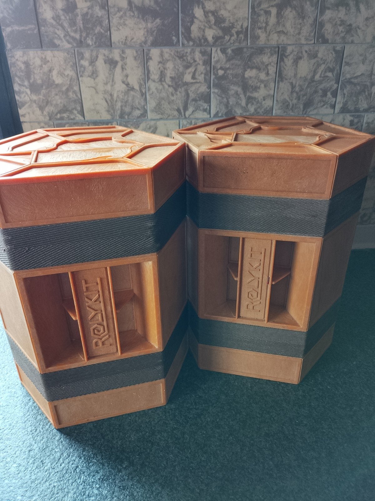 2x Vintage Rolykit Opbergkoffer - Oranje Design Klassieker, Ophalen of Verzenden, Huis en Inrichting