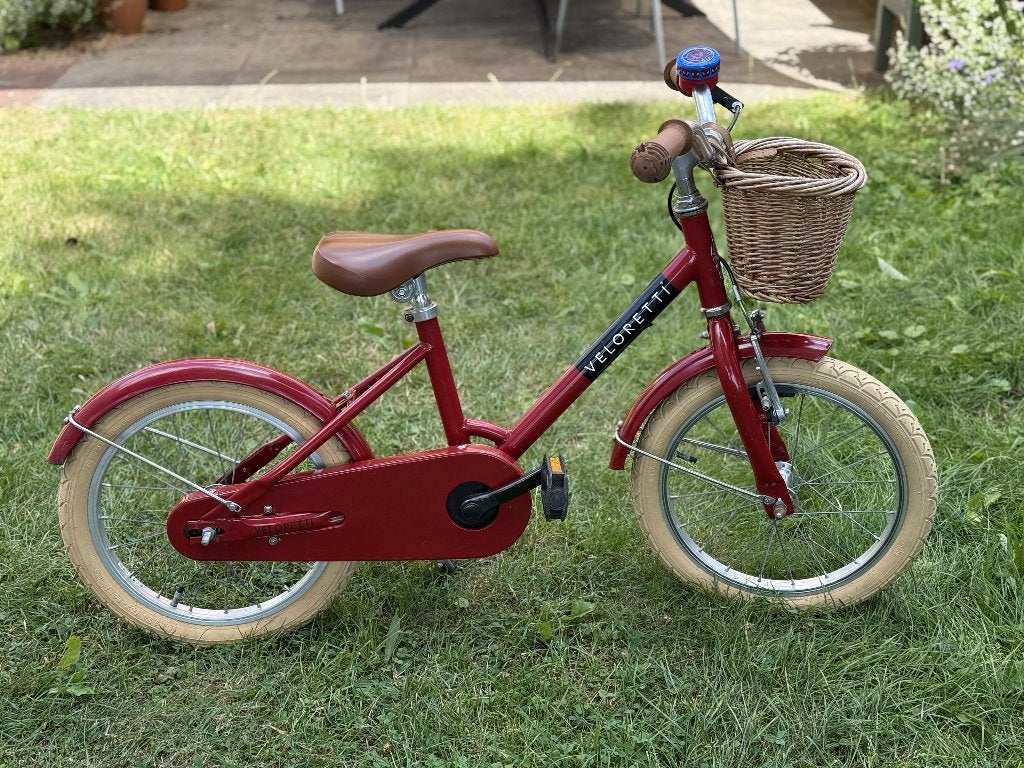Prachtige veloretti Maxi rood - Kinderfiets 16 inch, Ophalen, Terugtraprem, Zijwieltjes, 16 tot 20 inch