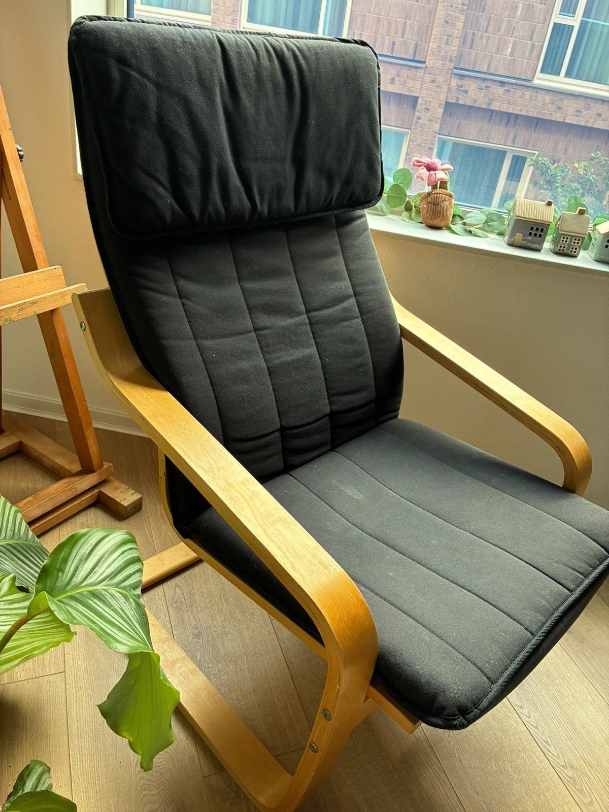 IKEA Poäng fauteuil - Zwart met berkenfineer, Huis en Inrichting, Ophalen, Gebruikt, Zwart, Eén