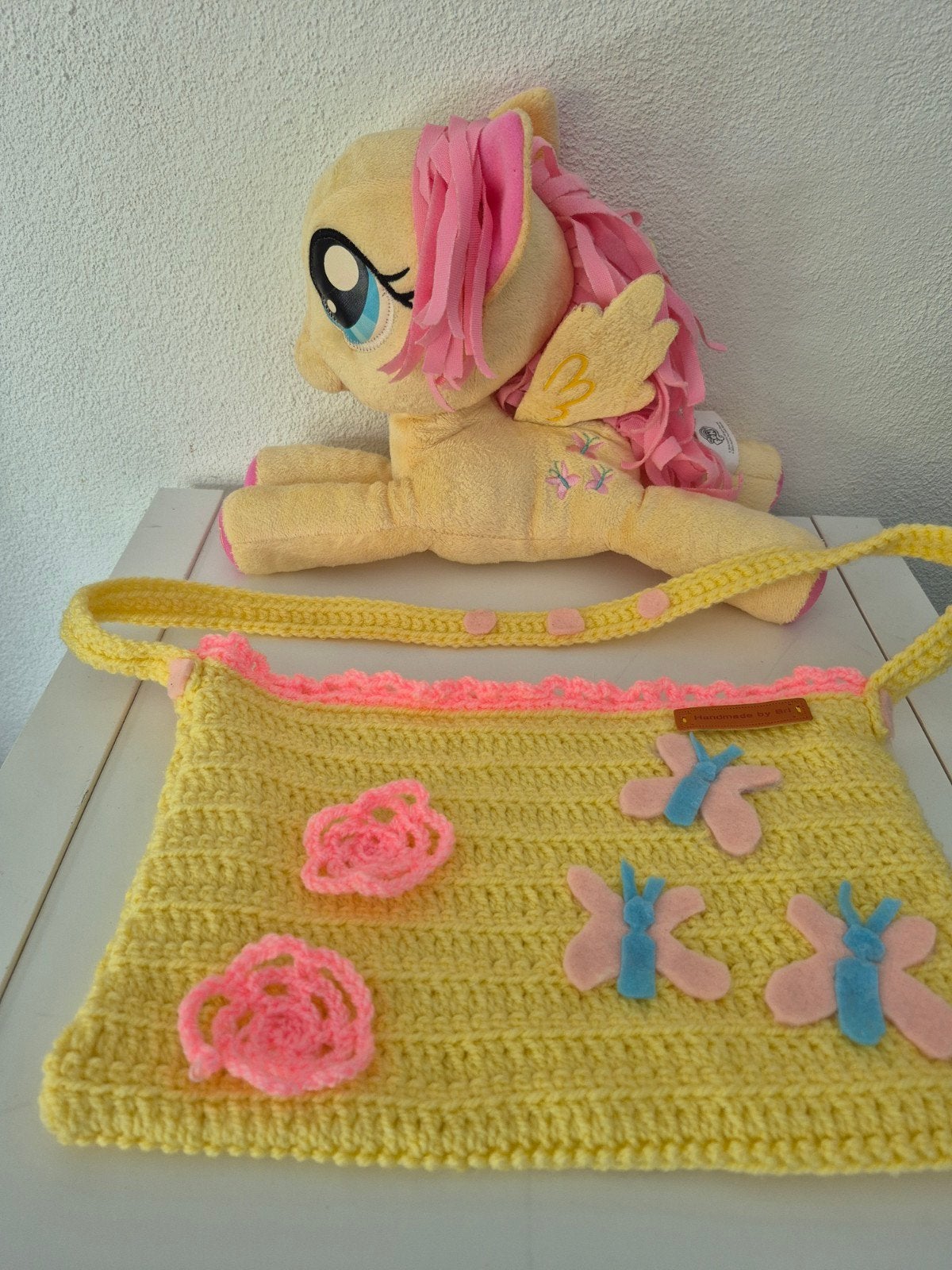 Zelfgehaakt schoudertasje & Fluttershy, Ophalen of Verzenden, Zo goed als nieuw