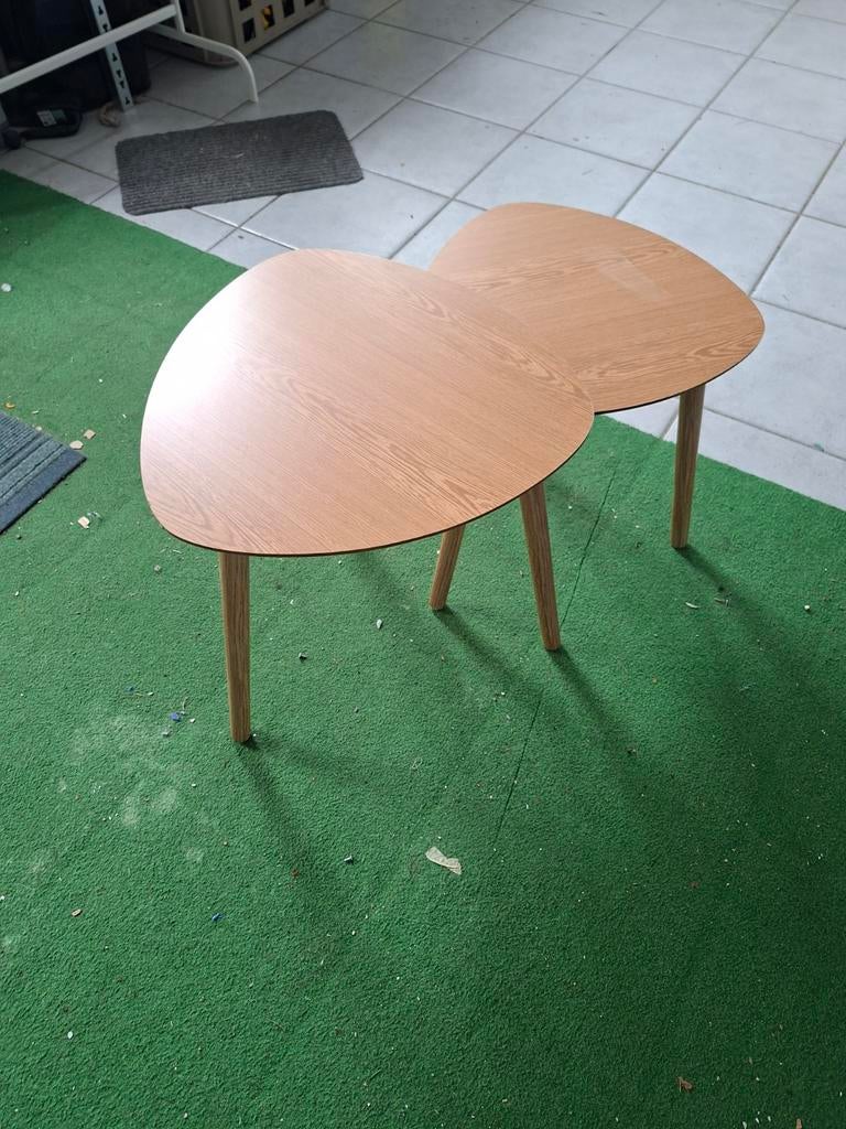 Set van 2 bijzettafels - 45x45 cm en 40x40 cm, Ophalen, Minder dan 45 cm, Minder dan 55 cm, Gebruikt