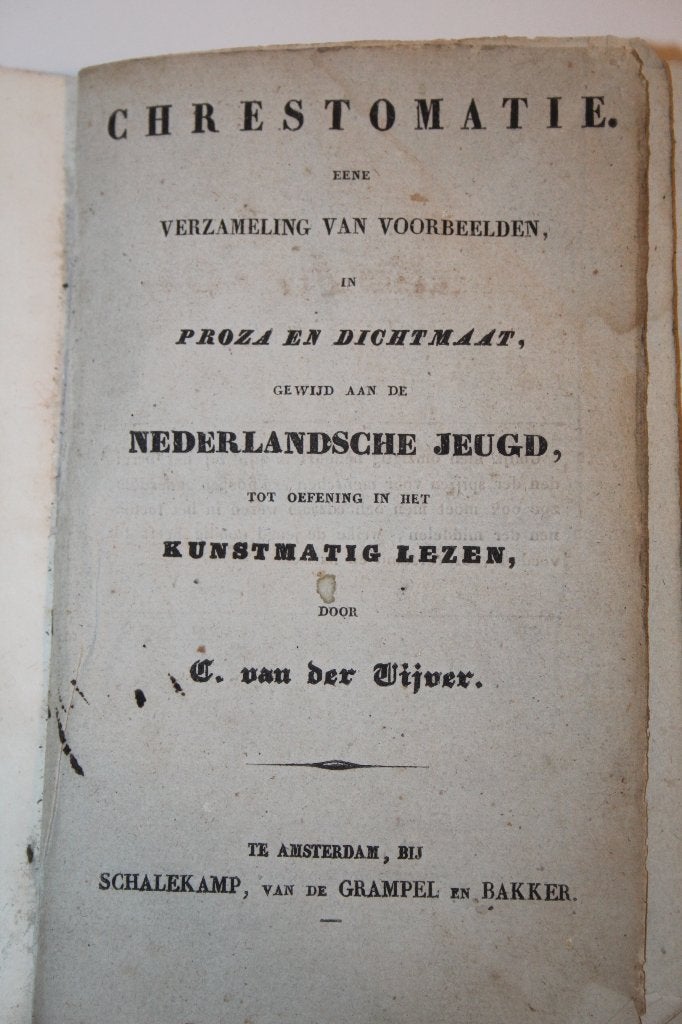 C. van der Vijver - Chrestomatie. Eene verzameling... (1839), Ophalen of Verzenden
