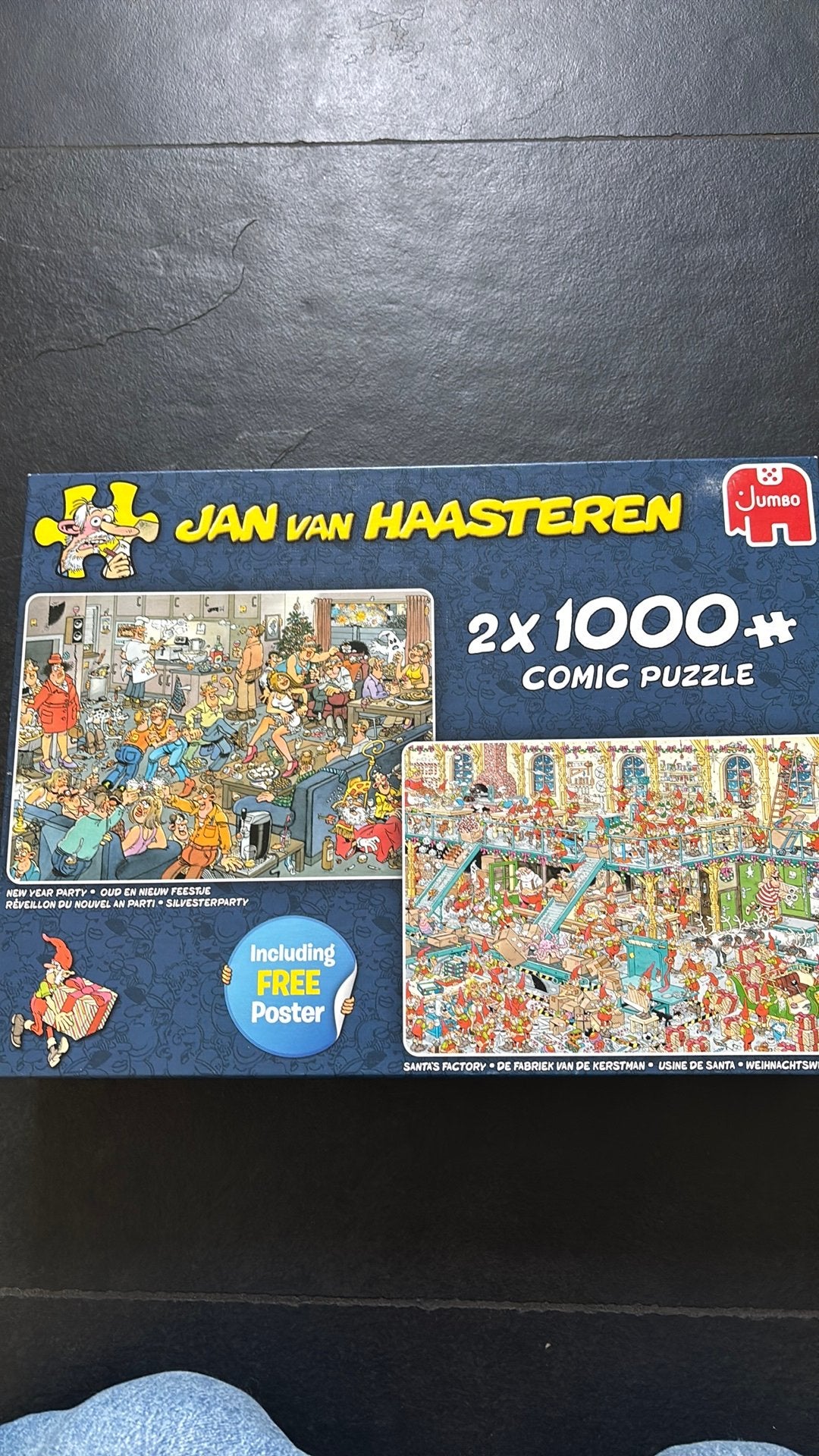 Jan van haasteren oud en nieuw en de fabriek van de kerstman, Ophalen of Verzenden, 500 t/m 1500 stukjes, Zo goed als nieuw